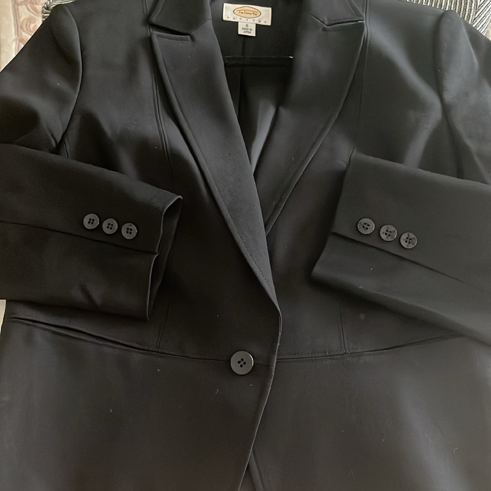 Vintage Talbots Luxe Italian Black Wool Fabric Blazer made in Japan - Picture 7 of 9